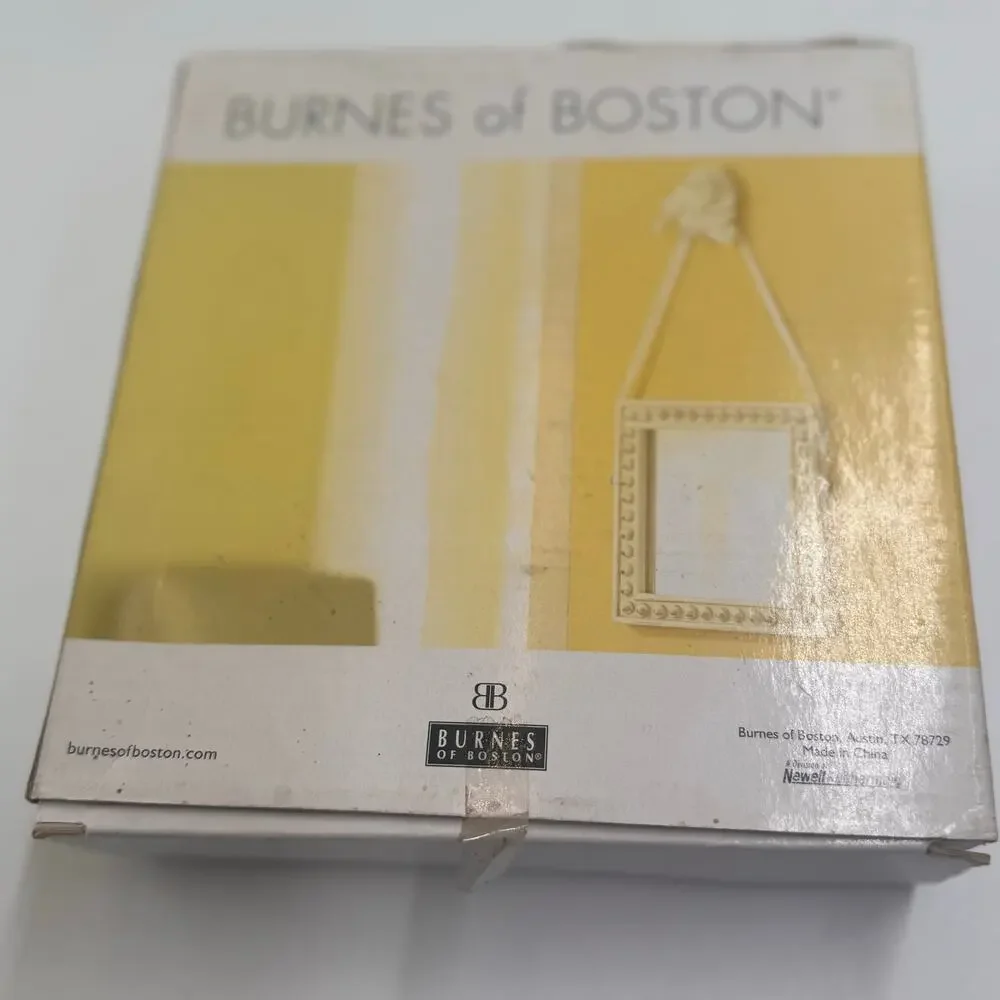 Burnes of Boston Beaded Square Mirror with Rose Hanging Wall Decor 6x6